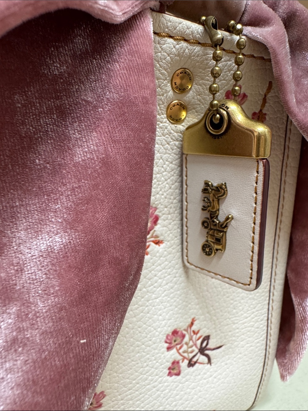 Coach floral leather satchel - Picture 2 of 12